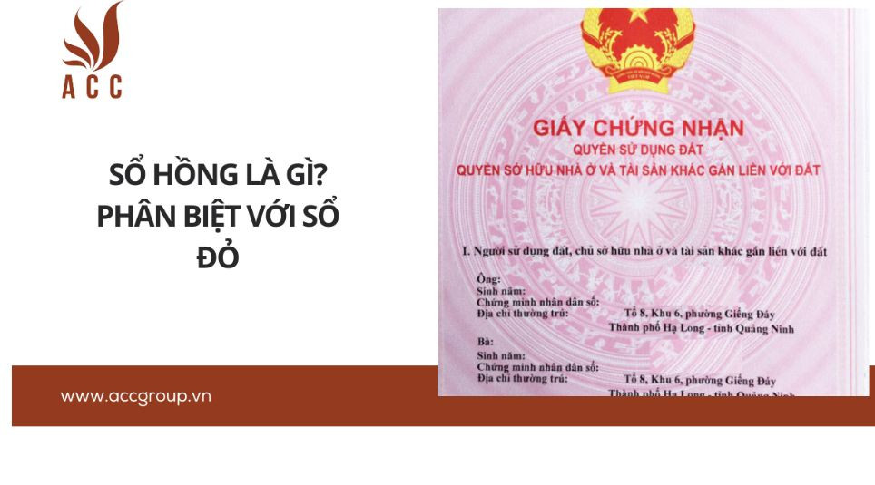 Sổ hồng là gì? Phân biệt với sổ đỏ