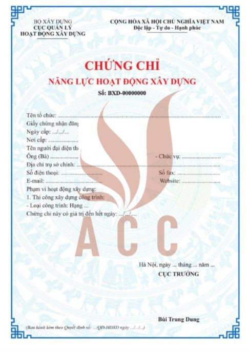 Tư vấn cấp chứng chỉ năng lực xây dựng