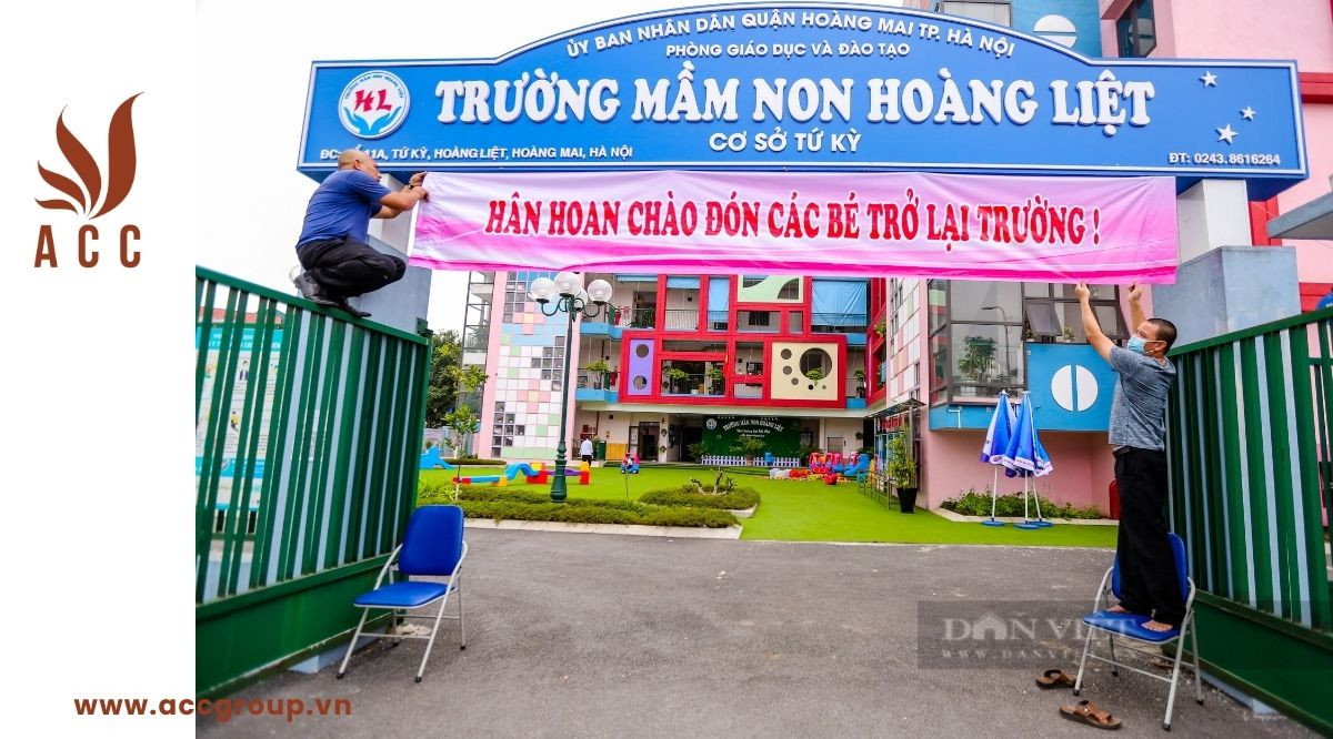 Biển trường mầm non được đặt theo quy chuẩn như thế nào?