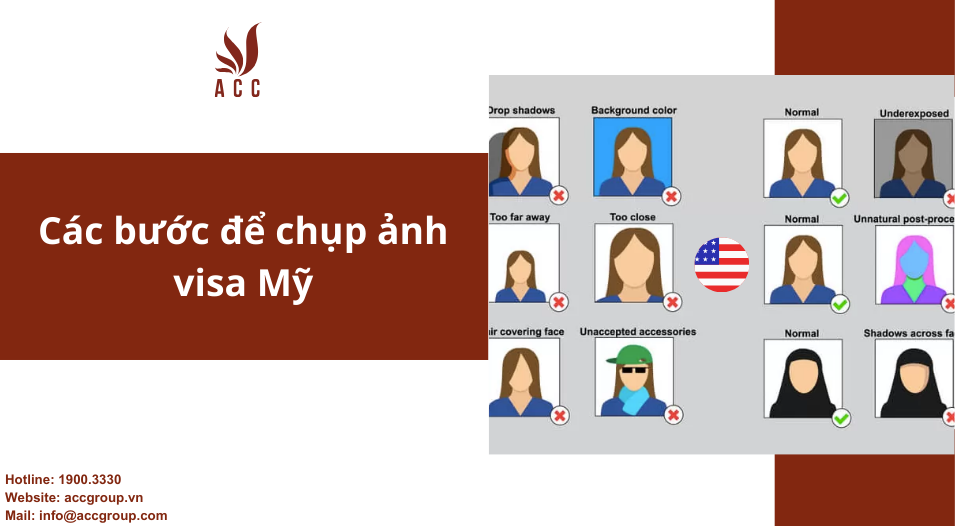 Các bước để chụp ảnh visa Mỹ