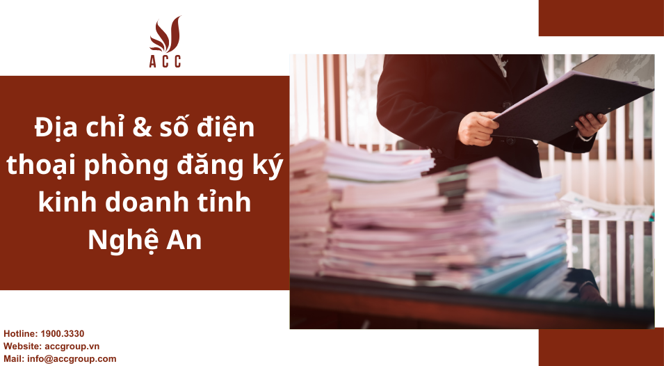 Địa chỉ & số điện thoại phòng đăng ký kinh doanh tỉnh Nghệ An