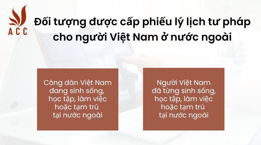 Đối tượng được cấp phiếu lý lịch tư pháp cho người Việt Nam ở nước ngoài