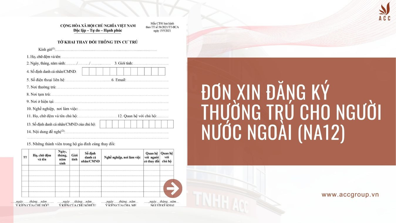 Đơn xin thường trú cho người nước ngoài