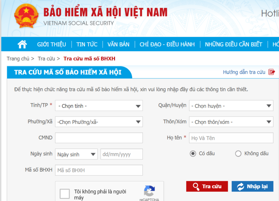 Hướng dẫn cách tra cứu BHXH bằng CCCD