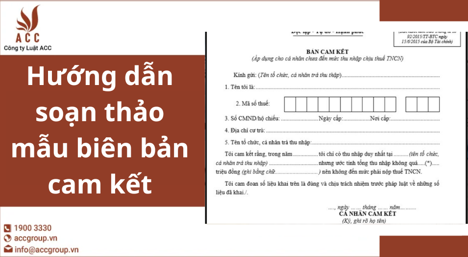 Hướng dẫn soạn thảo mẫu biên bản cam kết