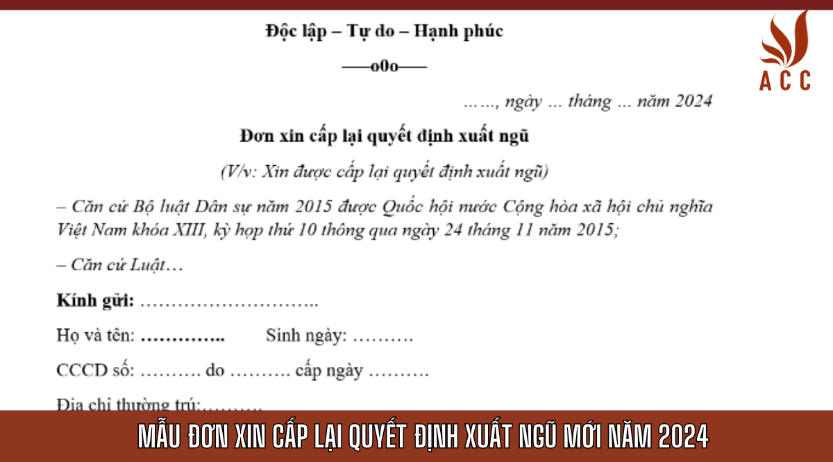 Mẫu đơn xin cấp lại quyết định xuất ngũ mới năm 2024