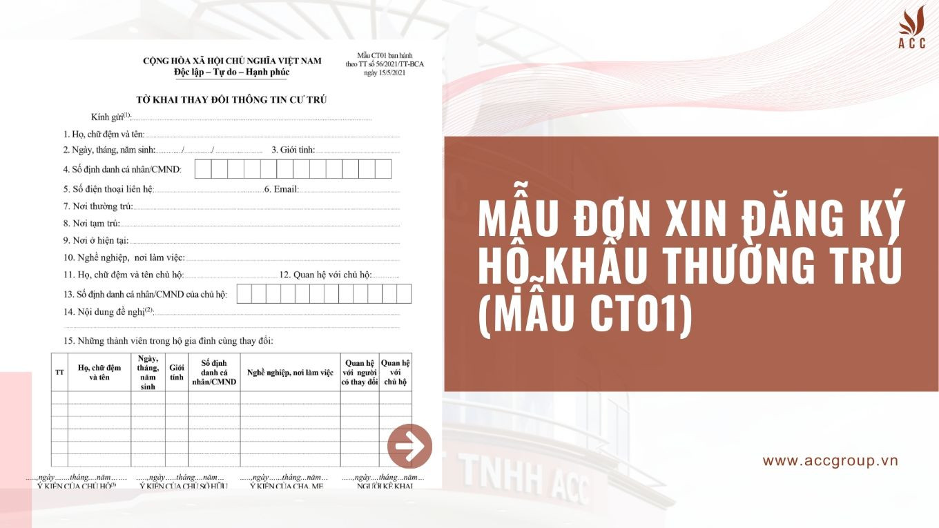 Mẫu Đơn Xin Đăng Ký Hộ Khẩu Thường Trú