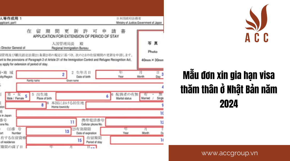 Mẫu đơn xin gia hạn visa thăm thân ở Nhật Bản năm 2024