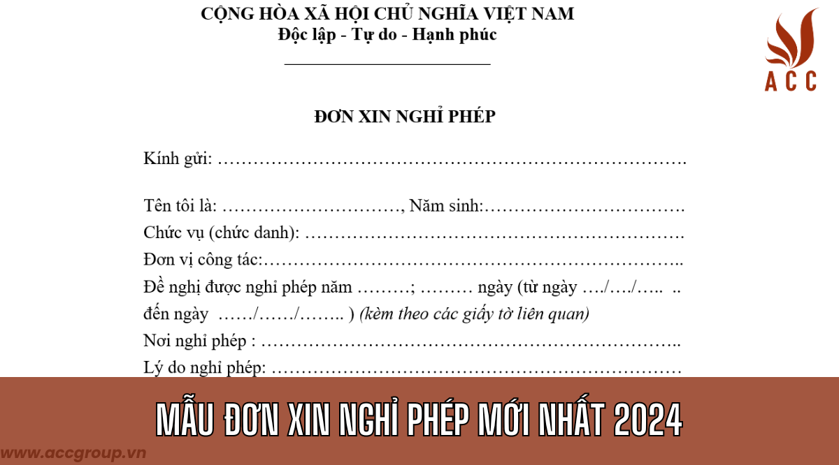 Mẫu đơn xin nghỉ phép mới nhất 2024