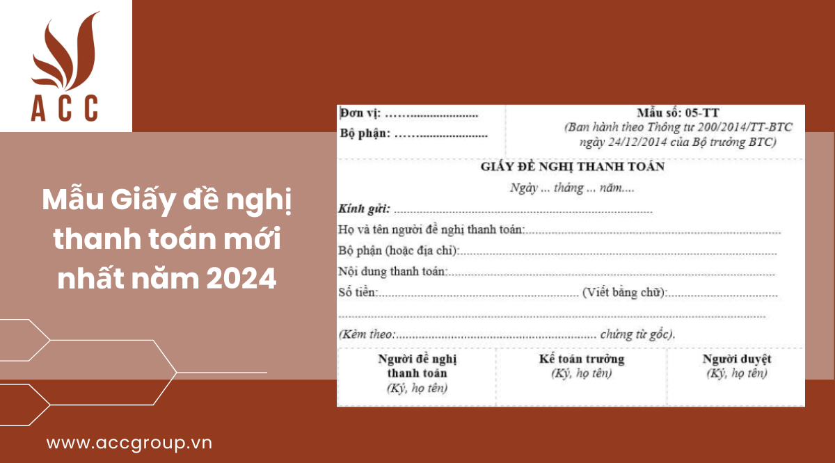 Mẫu Giấy đề nghị thanh toán mới nhất năm 2024