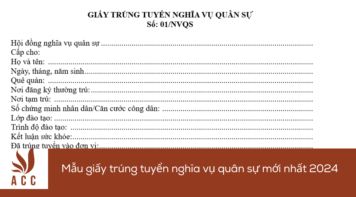Mẫu giấy trúng tuyển nghĩa vụ quân sự mới nhất 2024