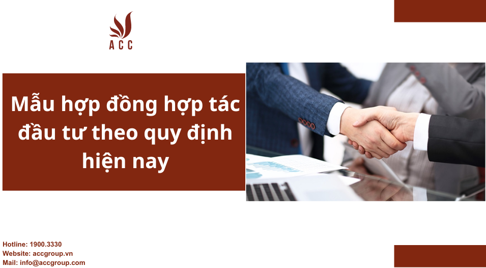 Mẫu hợp đồng hợp tác đầu tư theo quy định hiện nay