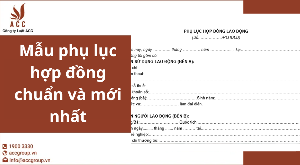 Mẫu phụ lục hợp đồng chuẩn và mới nhất