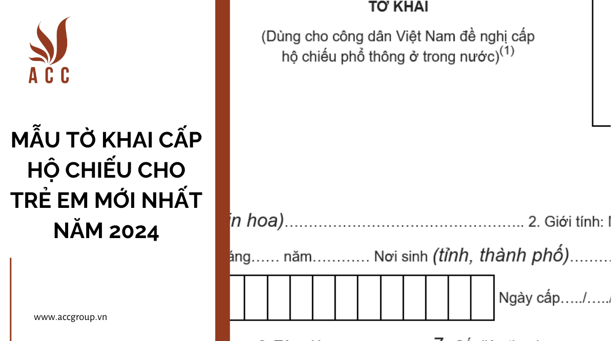 Mẫu tờ khai cấp hộ chiếu cho trẻ em mới nhất năm 2024