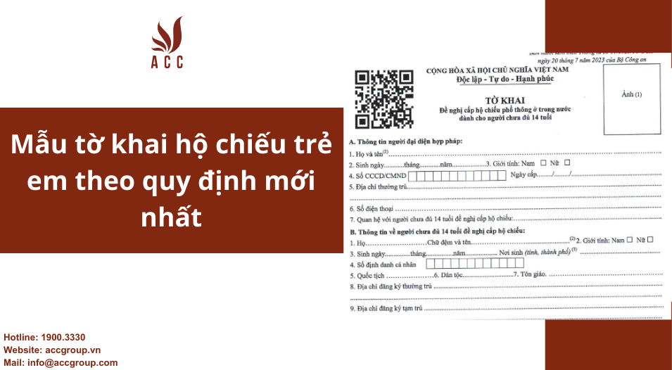 Mẫu tờ khai hộ chiếu trẻ em theo quy định mới nhất