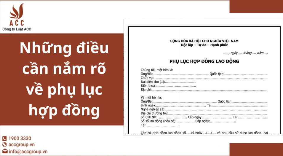 Những điều cần nắm rõ về phụ lục hợp đồng