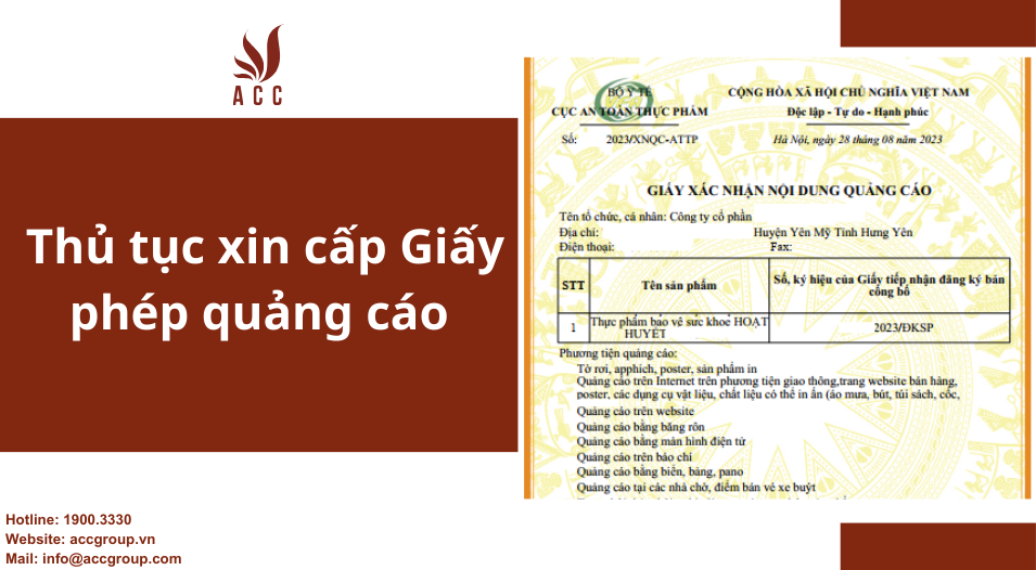 Thủ tục xin cấp Giấy phép quảng cáo