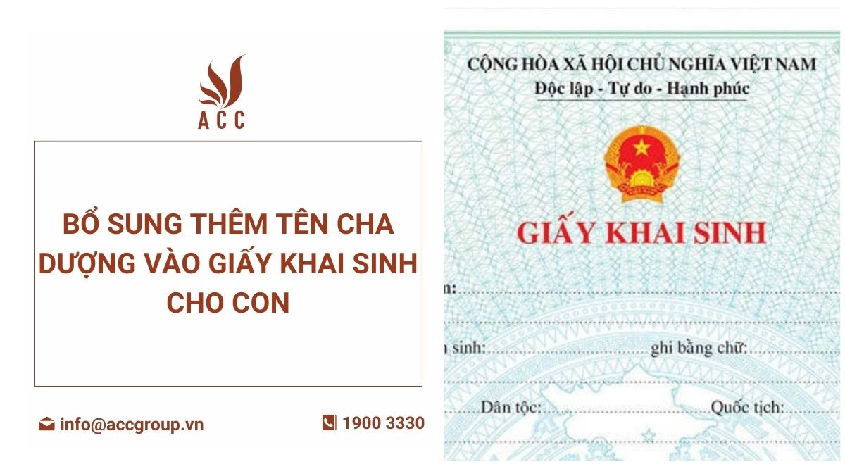 Bổ sung thêm tên cha dượng vào giấy khai sinh cho con