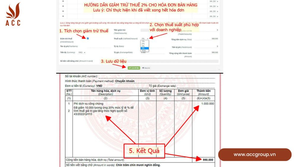 Cách tính thuế với hóa đơn trực tiếp