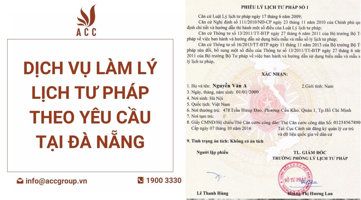 Dịch vụ làm lý lịch tư pháp theo yêu cầu tại Đà Nẵng