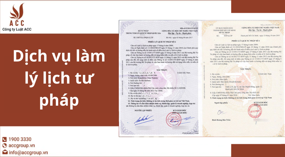 Dịch vụ làm lý lịch tư pháp