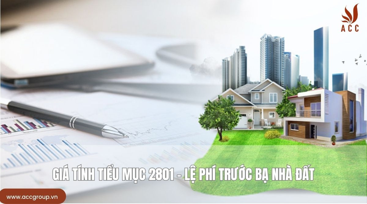 Giá tính tiểu mục 2801 - Lệ phí trước bạ nhà đất
