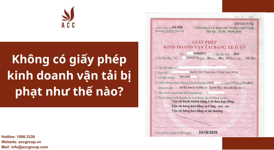 Không có giấy phép kinh doanh vận tải bị phạt như thế nào?