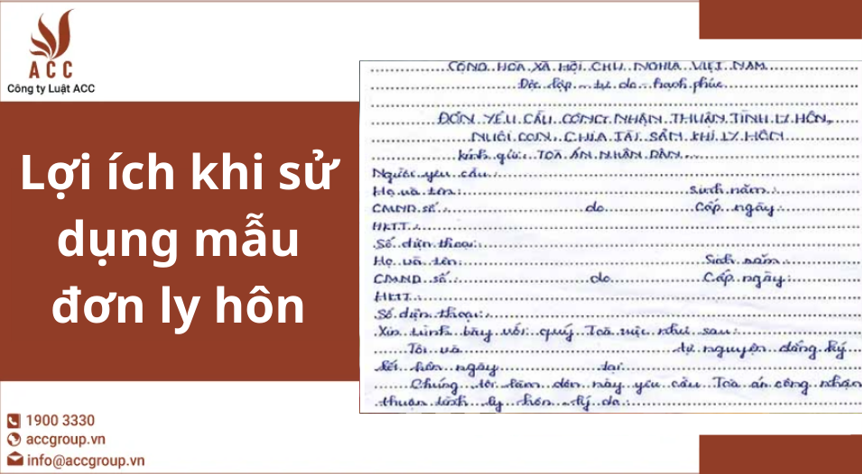 Lợi ích khi sử dụng mẫu đơn ly hôn