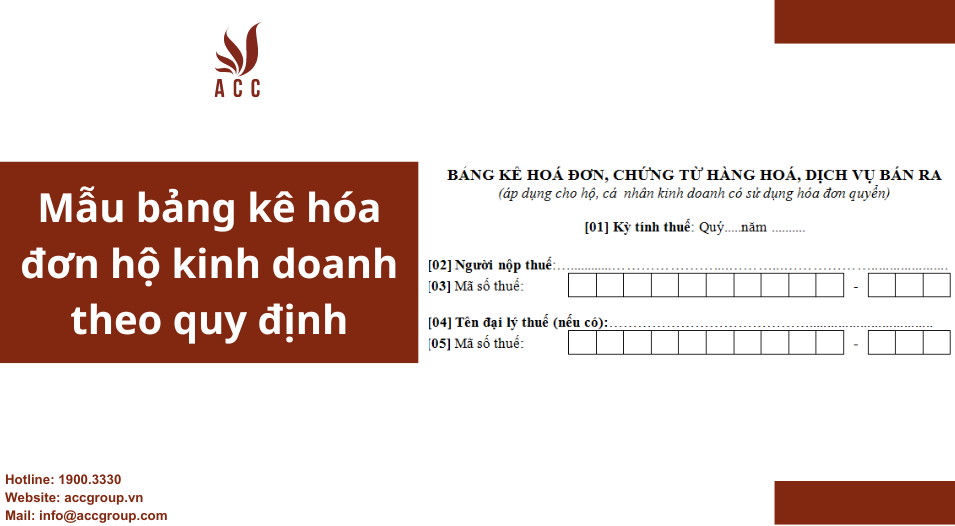 Mẫu bảng kê hóa đơn hộ kinh doanh theo quy định