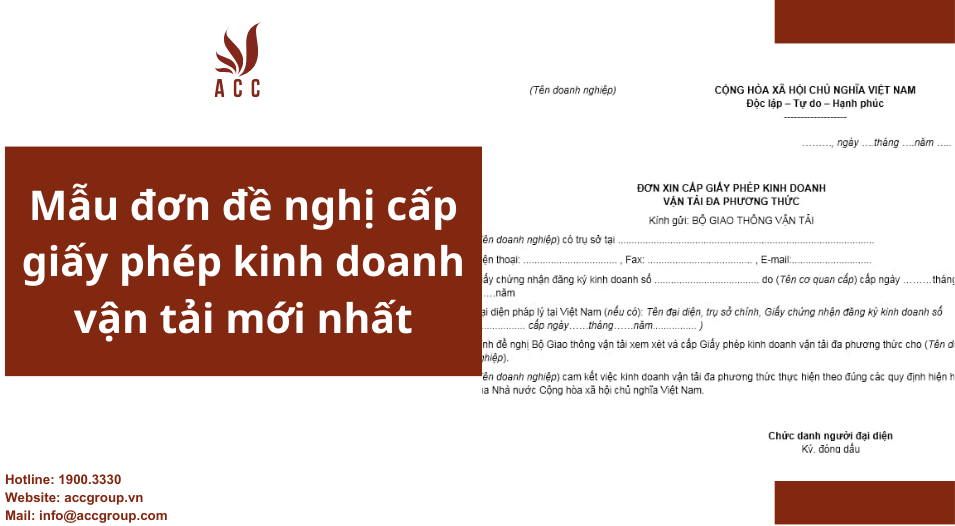 Mẫu đơn đề nghị cấp giấy phép kinh doanh vận tải mới nhất