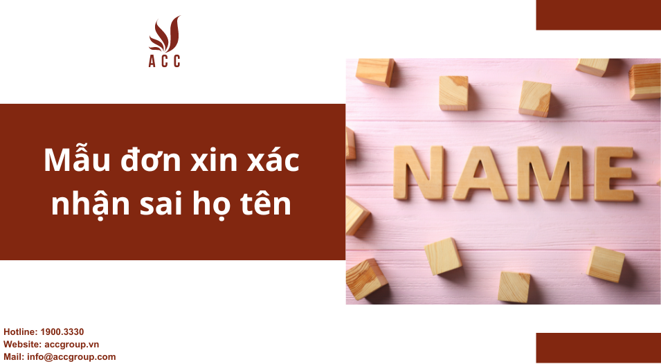 Mẫu đơn xin xác nhận sai họ tên