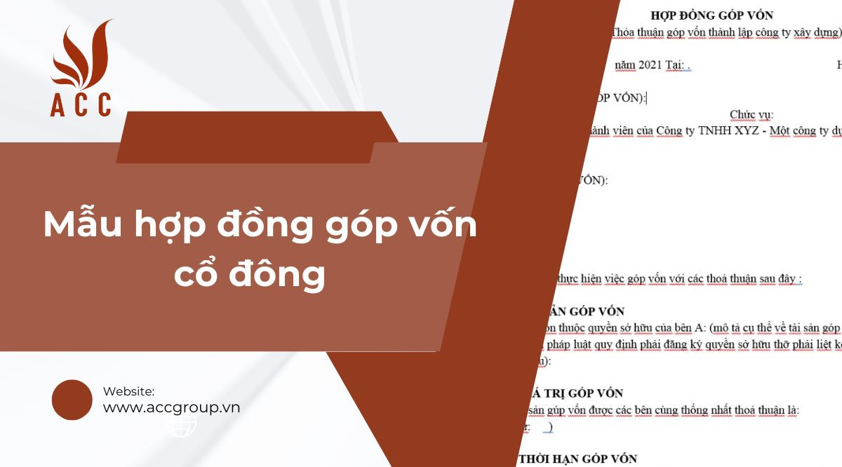 Mẫu hợp đồng góp vốn cổ đông