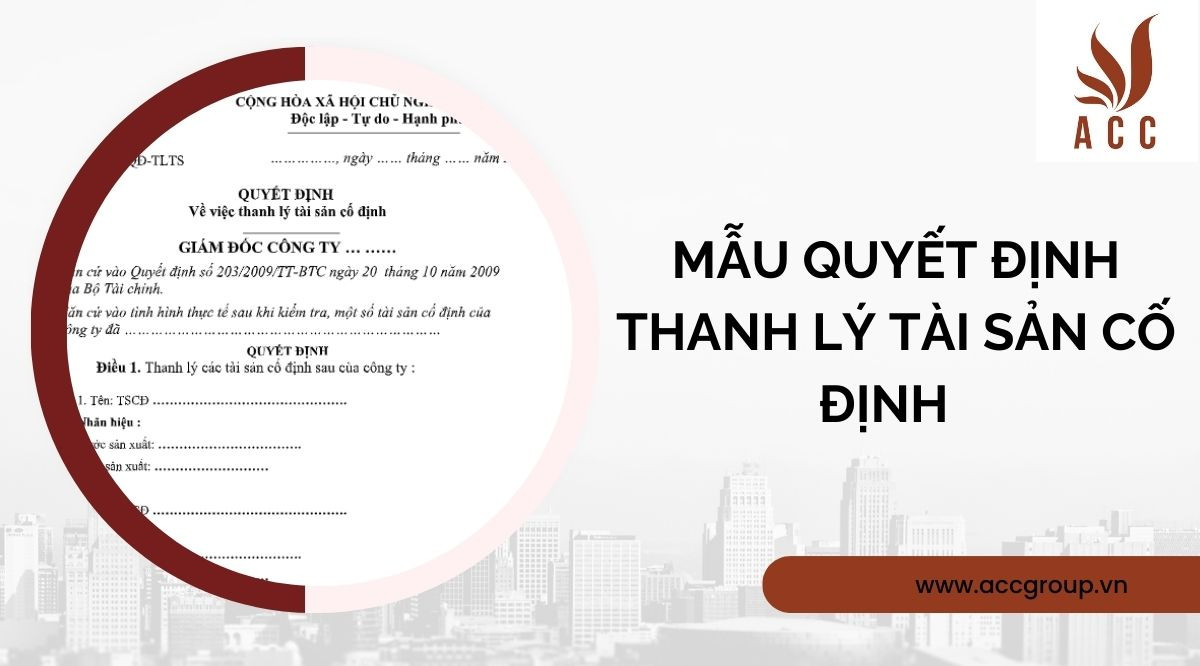 Mẫu quyết định thanh lý tài sản cố định