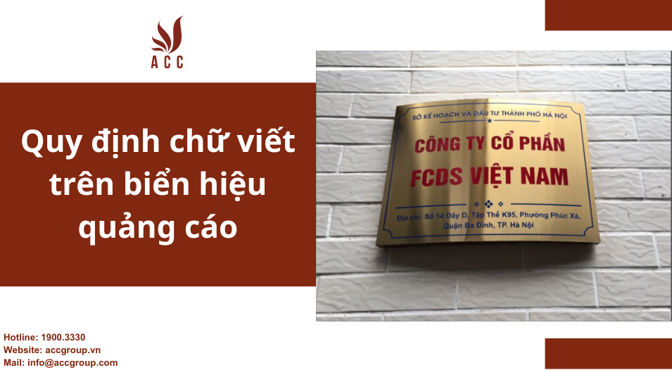 Quy định chữ viết trên biển hiệu quảng cáo