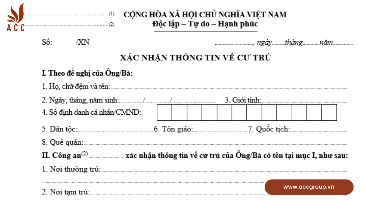 Thời hạn của giấy xác nhận cư trú