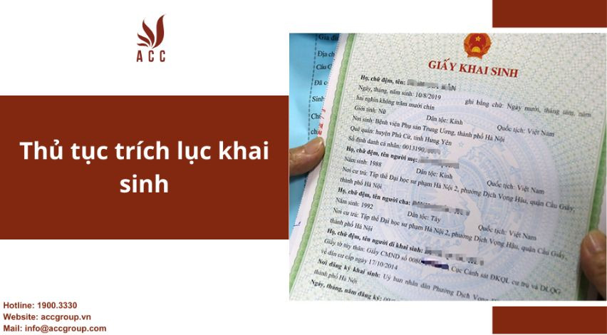 Thủ tục trích lục khai sinh