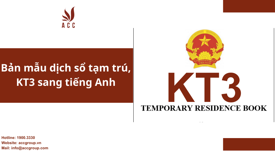 Bản mẫu dịch sổ tạm trú, KT3 sang tiếng Anh