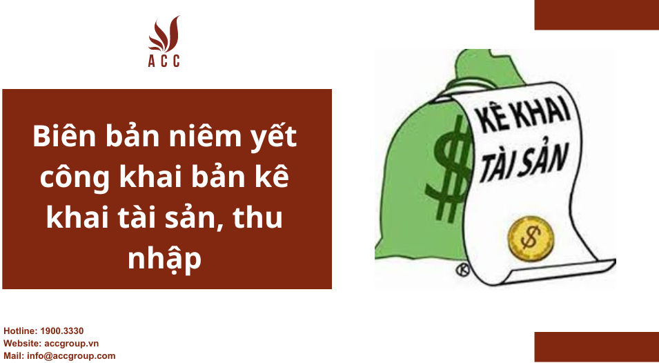 Biên bản niêm yết công khai tài sản thu nhập
