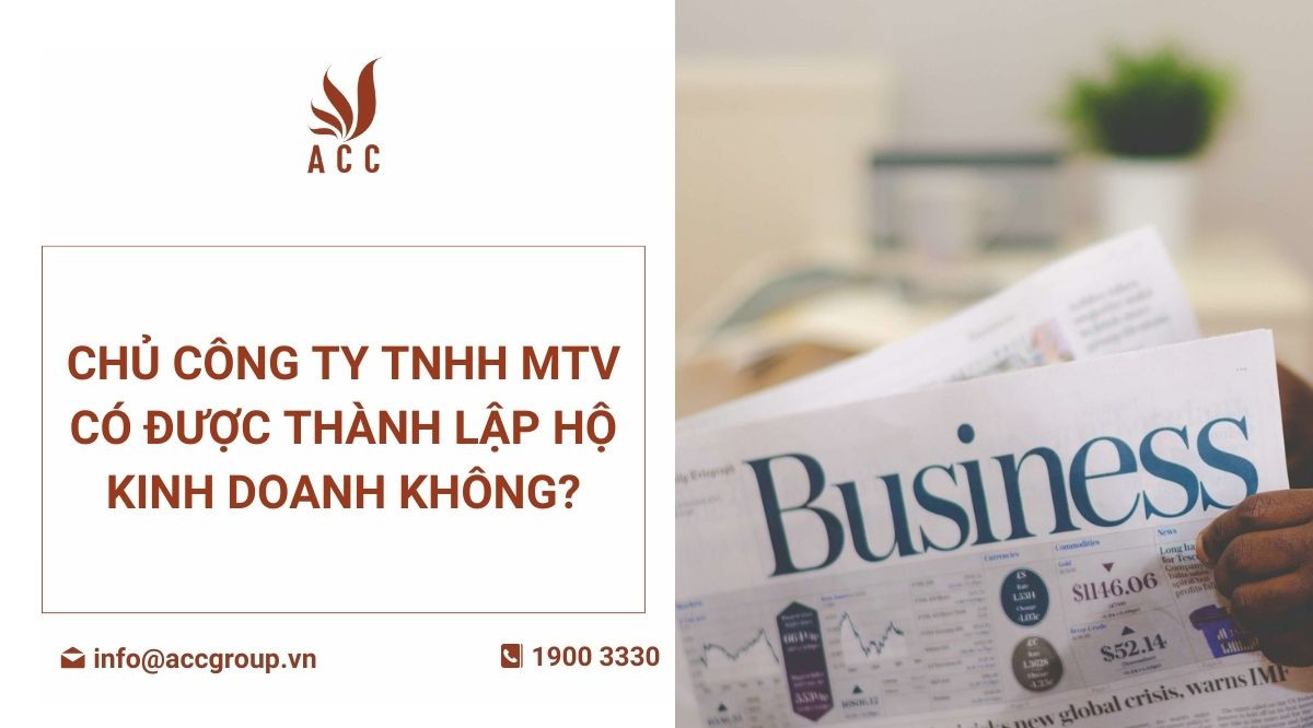 Chủ công ty TNHH MTV có được thành lập hộ kinh doanh không?