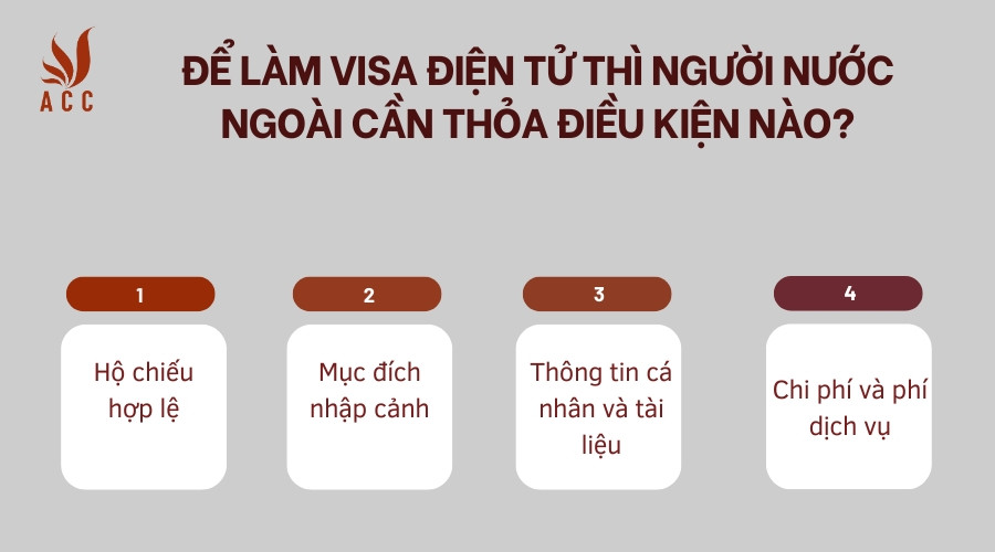 Để làm visa điện tử thì người nước ngoài cần thỏa điều kiện nào