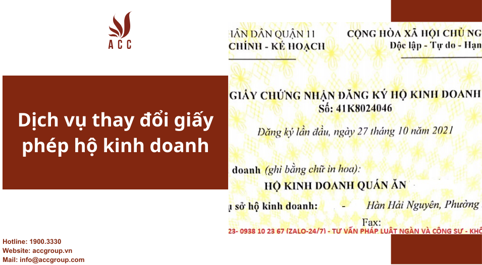 Dịch vụ thay đổi giấy phép hộ kinh doanh