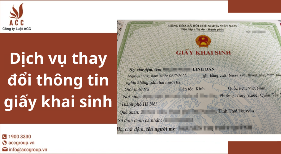 Dịch vụ thay đổi thông tin giấy khai sinh