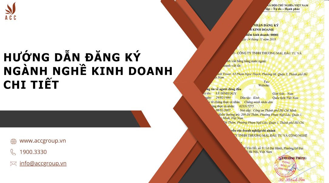 Hướng dẫn đăng ký ngành nghề kinh doanh chi tiết