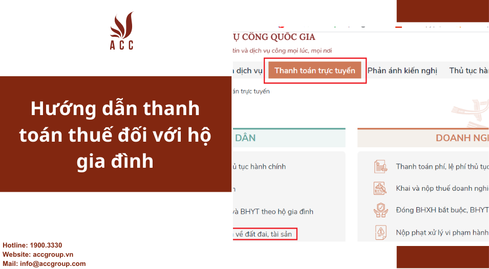 Hướng dẫn thanh toán thuế đối với hộ gia đình