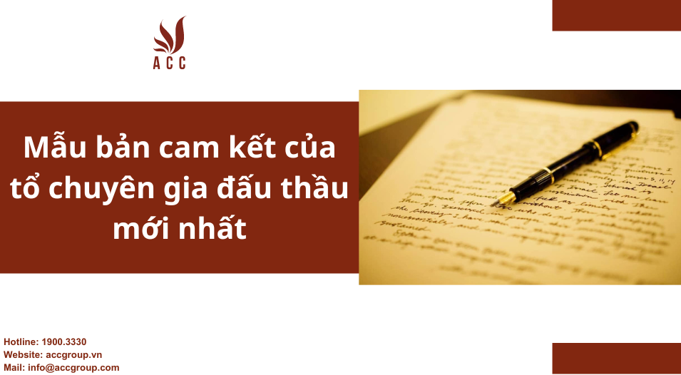 Mẫu bản cam kết của tổ chuyên gia đấu thầu mới nhất