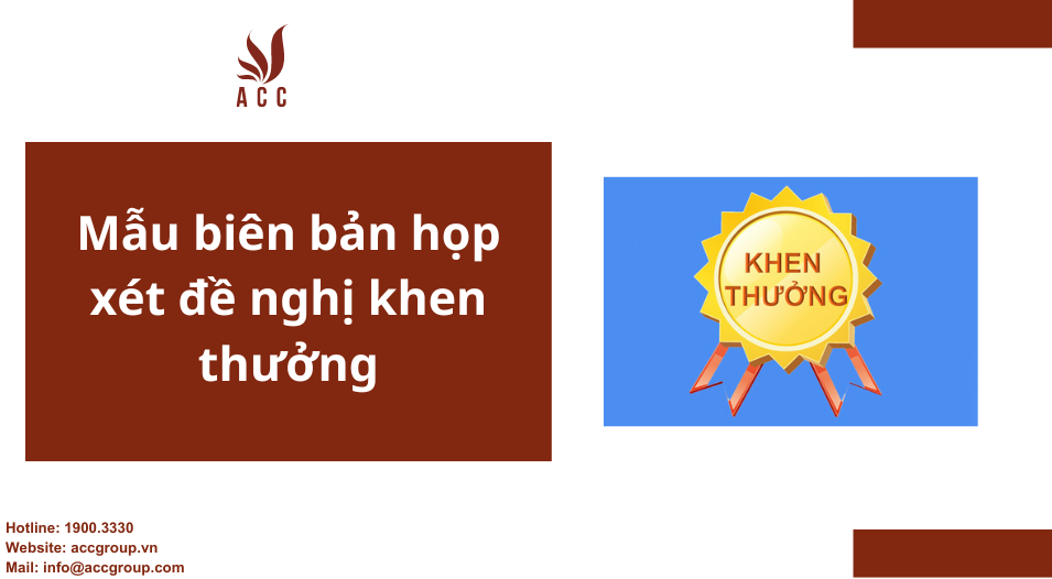 biên bản đề nghị khen thưởng