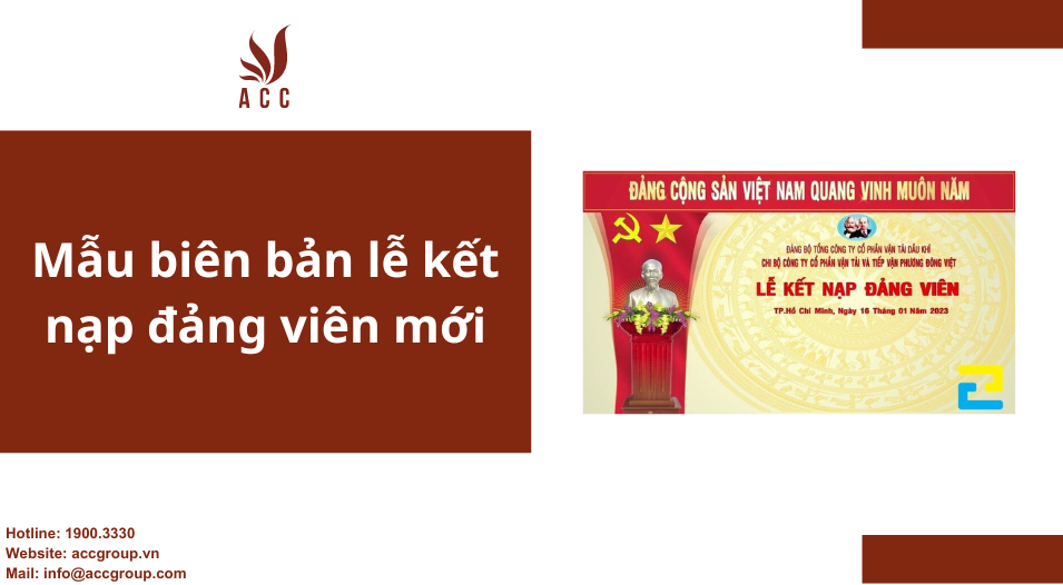 Mẫu biên bản lễ kết nạp đảng viên mới