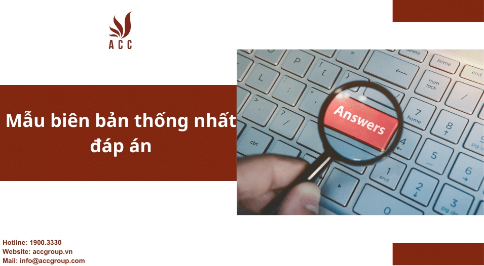 Mẫu biên bản thống nhất đáp án
