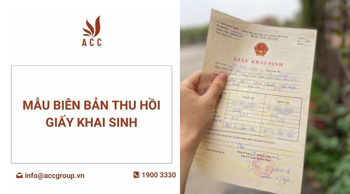 Mẫu biên bản thu hồi giấy khai sinh