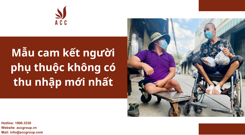 Mẫu cam kết người phụ thuộc không có thu nhập mới nhất